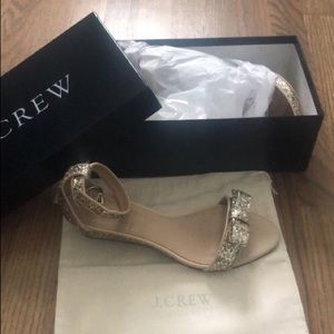 Size 8.5 J.Crew Lillian Glitter Wedge